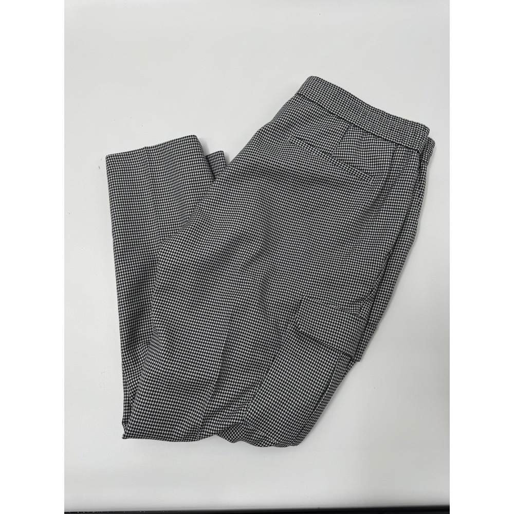 TOPMAN Houndstooth Cargo Pants Mens W36 L32 Black White Check Elastic Waist
